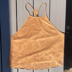 Brown suede tank top